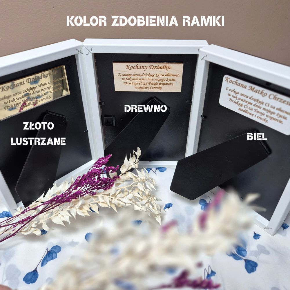 Aniołek na Komunię Świętą dla dziewczynki – ręcznie zdobiona ramka - obrazek 5