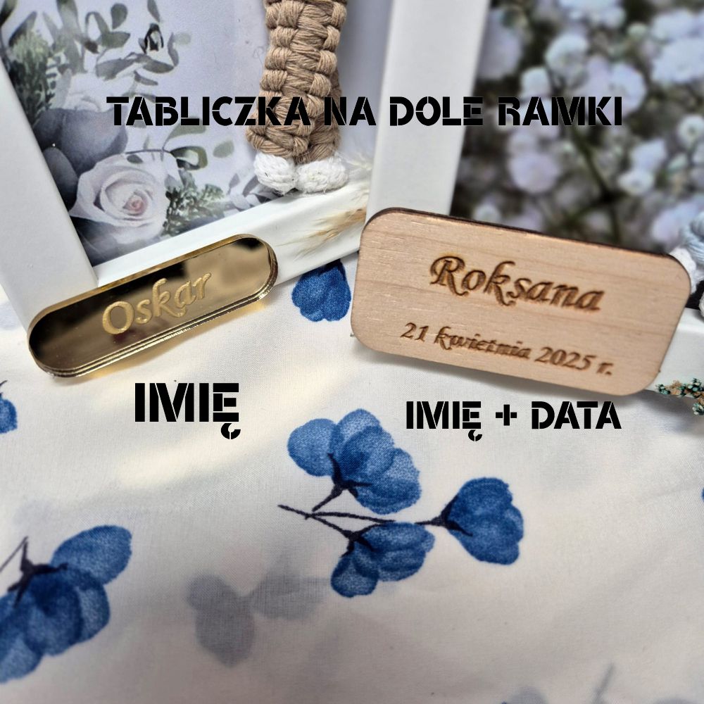 Aniołek na Komunię Świętą dla dziewczynki – ręcznie zdobiona ramka - obrazek 6