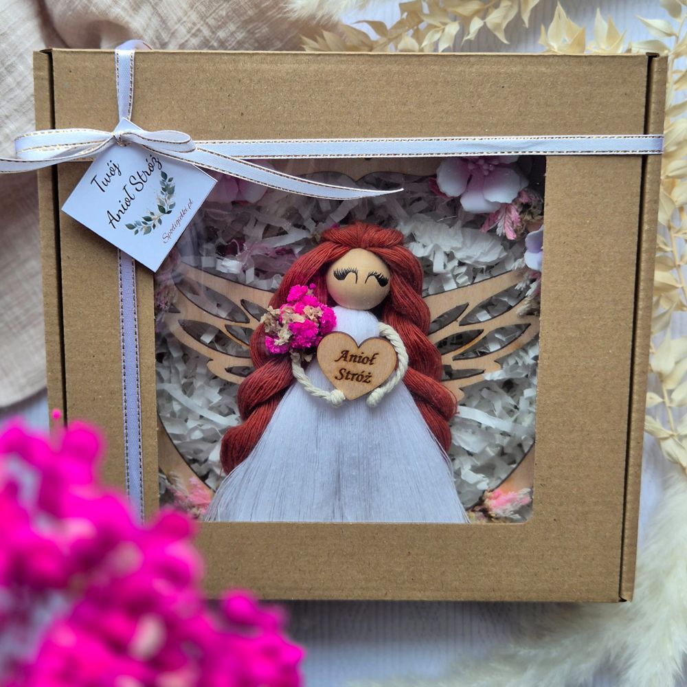 Anioł Stróż w kole z dedykacją – personalizowana pamiątka na Komunię Świętą dla dziewczynki - obrazek 5