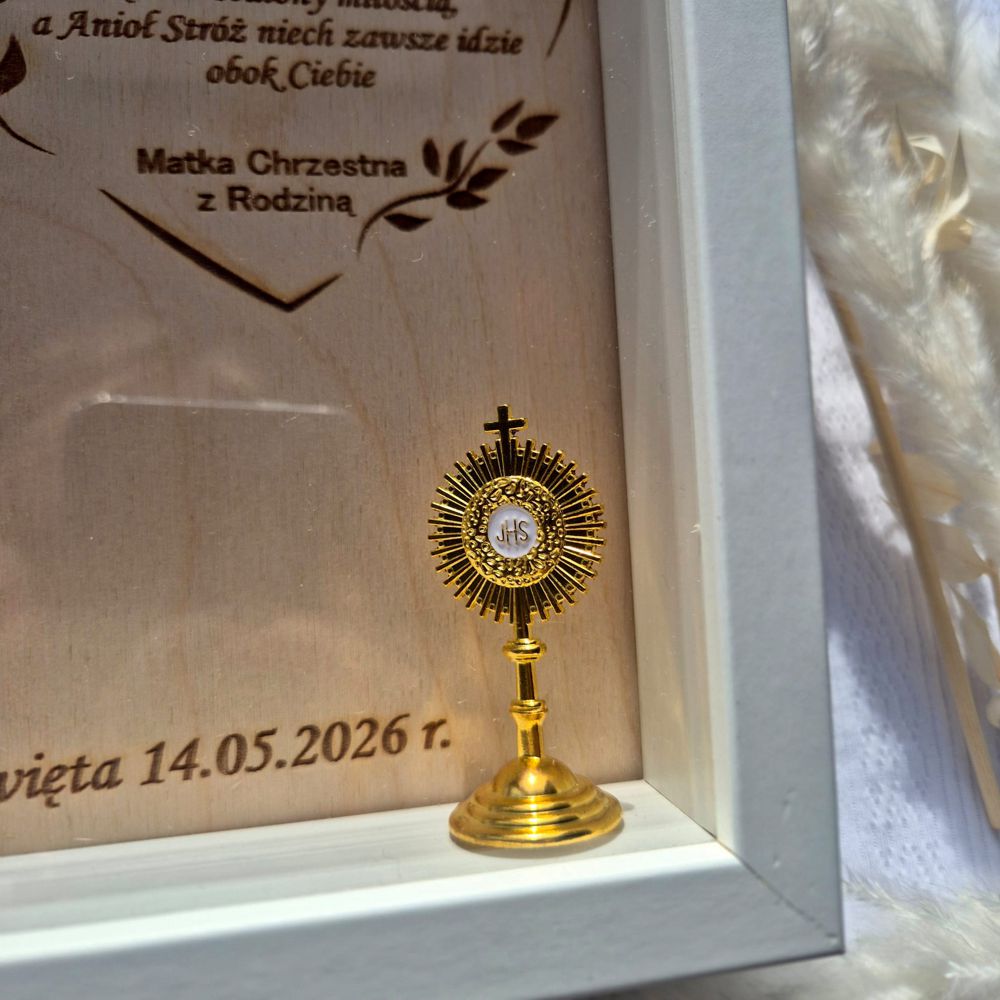 Anioł Stróż w ramce 3D z życzeniami – pamiątka na Komunię Świętą dla dziewczynki - obrazek 5