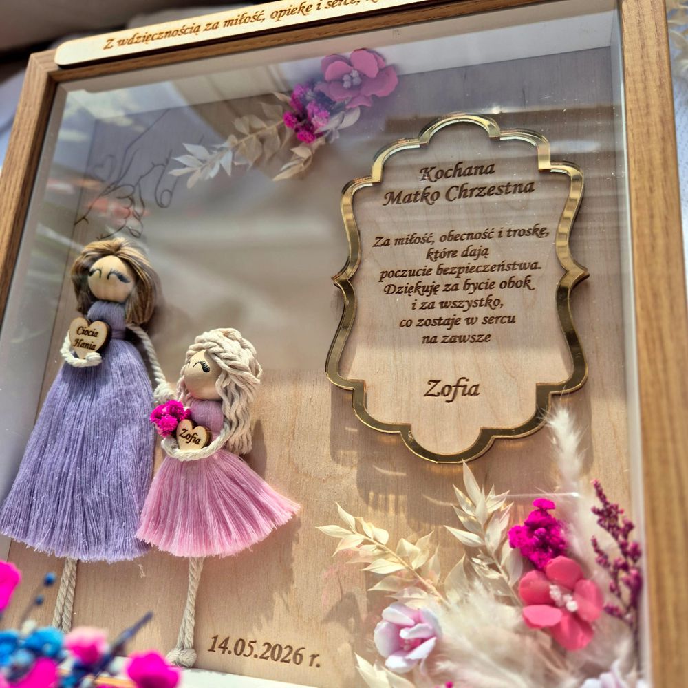 Personalizowany portret 3D Komunia – podziękowanie dla chrzestnych bądź dziadków - obrazek 2