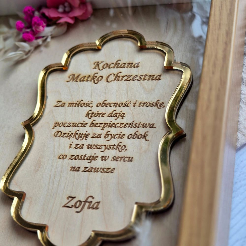 Personalizowany portret 3D Komunia – podziękowanie dla chrzestnych bądź dziadków - obrazek 3