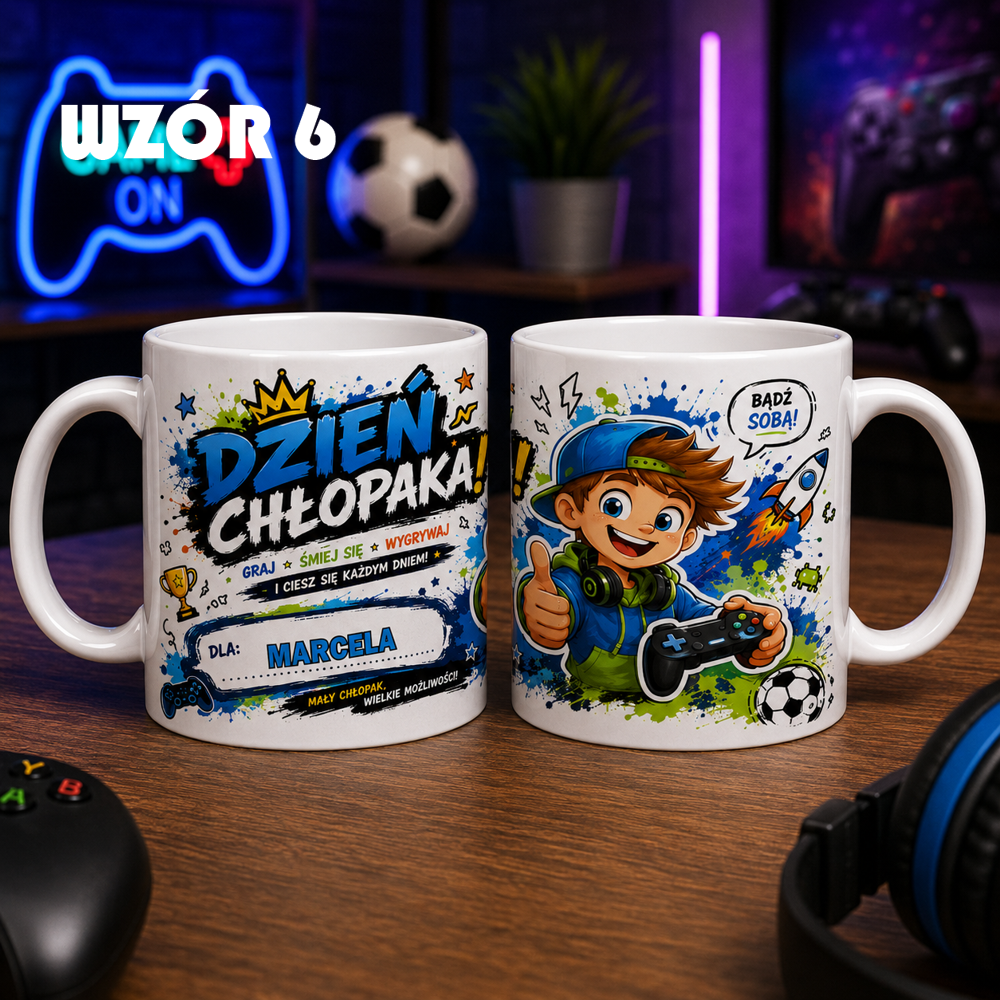 Personalizowany kubek z piłką na Dzień Chłopaka z imieniem – prezent do szkoły - obrazek 9